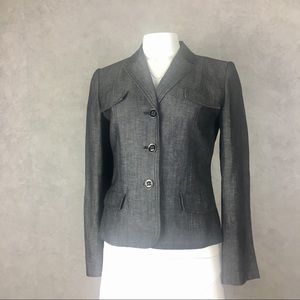 Calvin Klein chambray linen blend jacket 6
